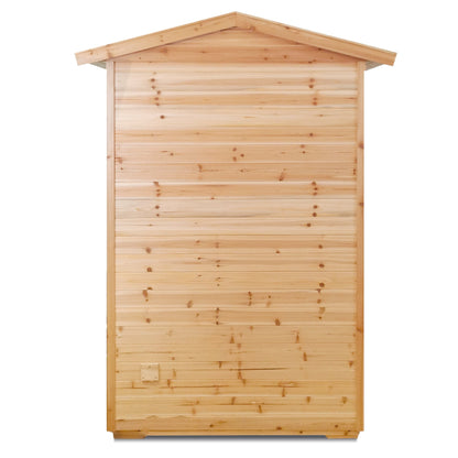 2-Person Outdoor Far Infrared Sauna – Solid Old Fir Wood | Bluetooth Audio | 120V