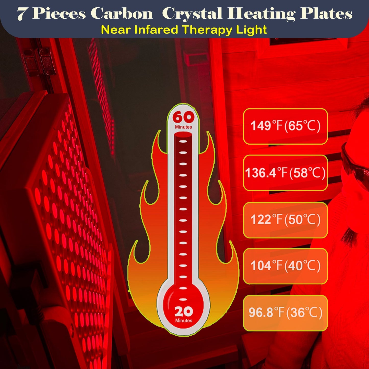 1-Person Full Spectrum Infrared Sauna with Red Light Therapy | Okoume Wood | Bluetooth | 120V