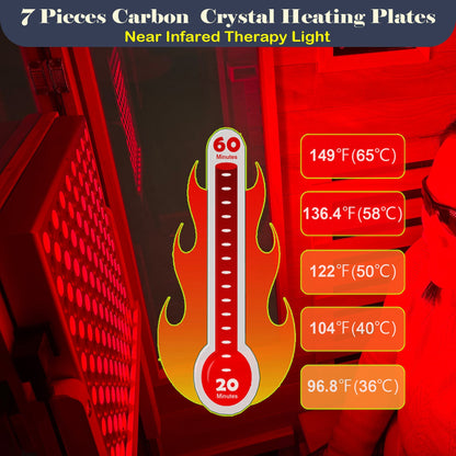 1-Person Full Spectrum Infrared Sauna with Red Light Therapy | Okoume Wood | Bluetooth | 120V