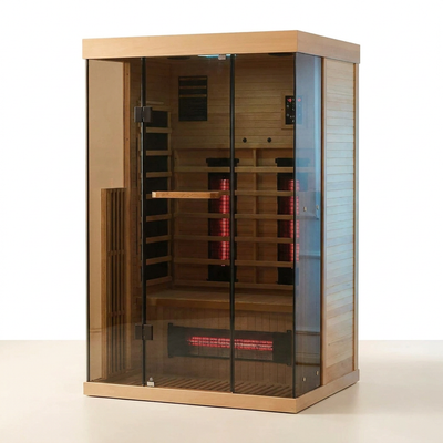 Infrared Sauna Built for Daily Wellness, 2000W Heat, Low EMF Design, Panoramic Glass View