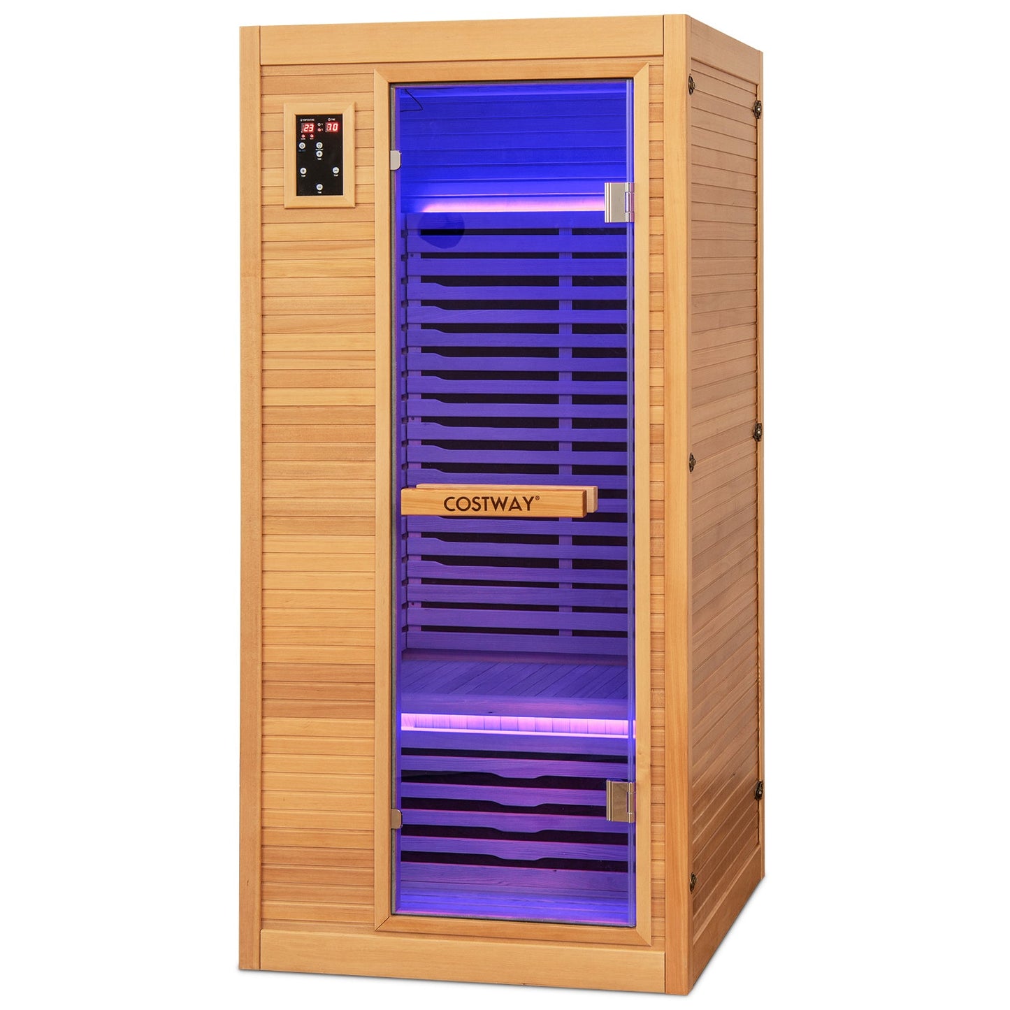 1-Person Canadian Hemlock Far Infrared Sauna | Bluetooth | Oxygen Ionizer | 120V
