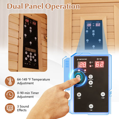 1-Person Canadian Hemlock Far Infrared Sauna | Bluetooth | Oxygen Ionizer | 120V