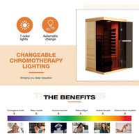 Infrared Sauna Built for Daily Wellness, 2000W Heat, Low EMF Design, Panoramic Glass View