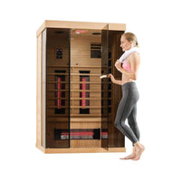 Infrared Sauna Built for Daily Wellness, 2000W Heat, Low EMF Design, Panoramic Glass View