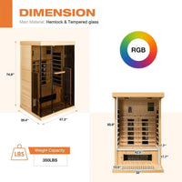 Infrared Sauna Built for Daily Wellness, 2000W Heat, Low EMF Design, Panoramic Glass View
