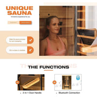 Infrared Sauna Built for Daily Wellness, 2000W Heat, Low EMF Design, Panoramic Glass View