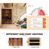 Infrared Sauna Built for Daily Wellness, 2000W Heat, Low EMF Design, Panoramic Glass View