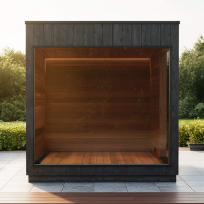 Outdoor Sauna Cabin Designed for Backyard Wellness, Scandinavian Style, Weather-Resistant, Modular Design